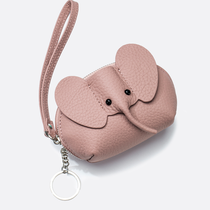 Women's and children's genuine cowhide leather elephant pouch