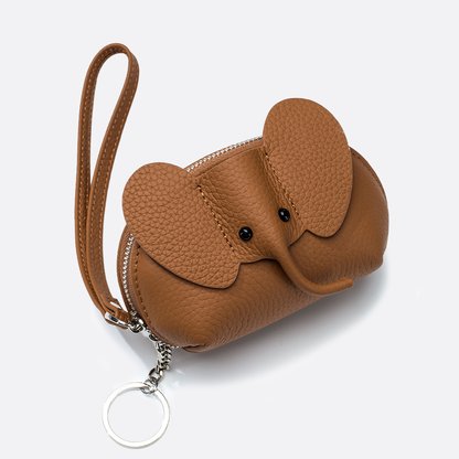 Women's and children's genuine cowhide leather elephant pouch