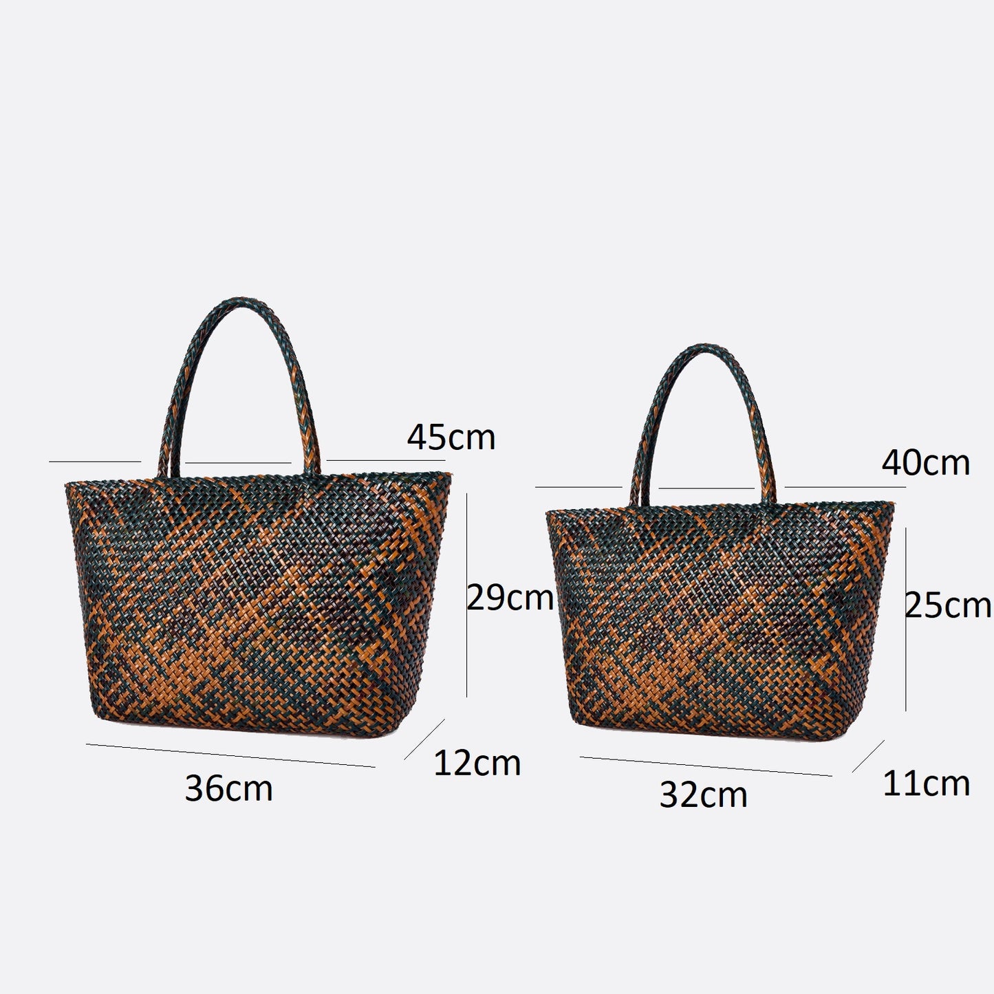 Women's handwoven genuine cowhide leather handbag Top Handle shopping tote V2