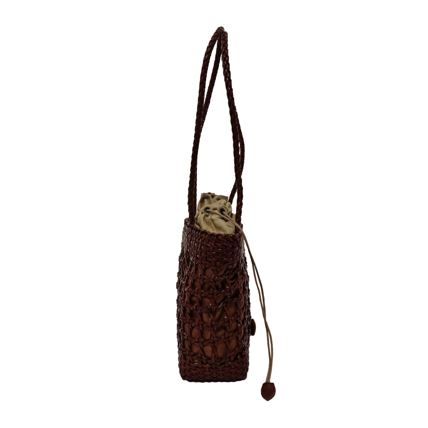 Women's genuine cowhide leather handbag handwoven Basket design