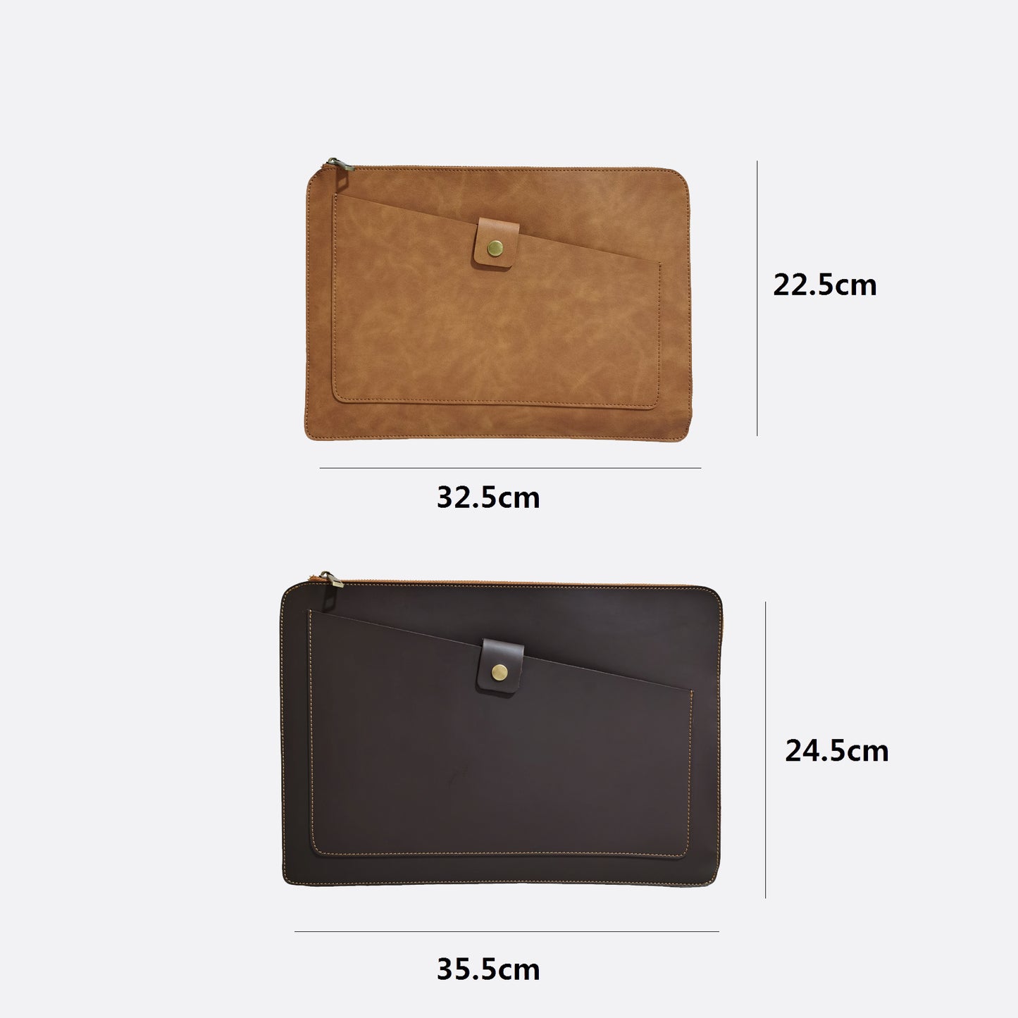 Unisex genuine cowhide leather laptop sleeve / laptop folio