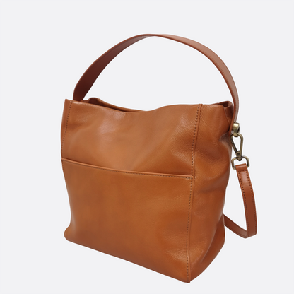 Women's genuine cowhide leather handbag Basket Lock design