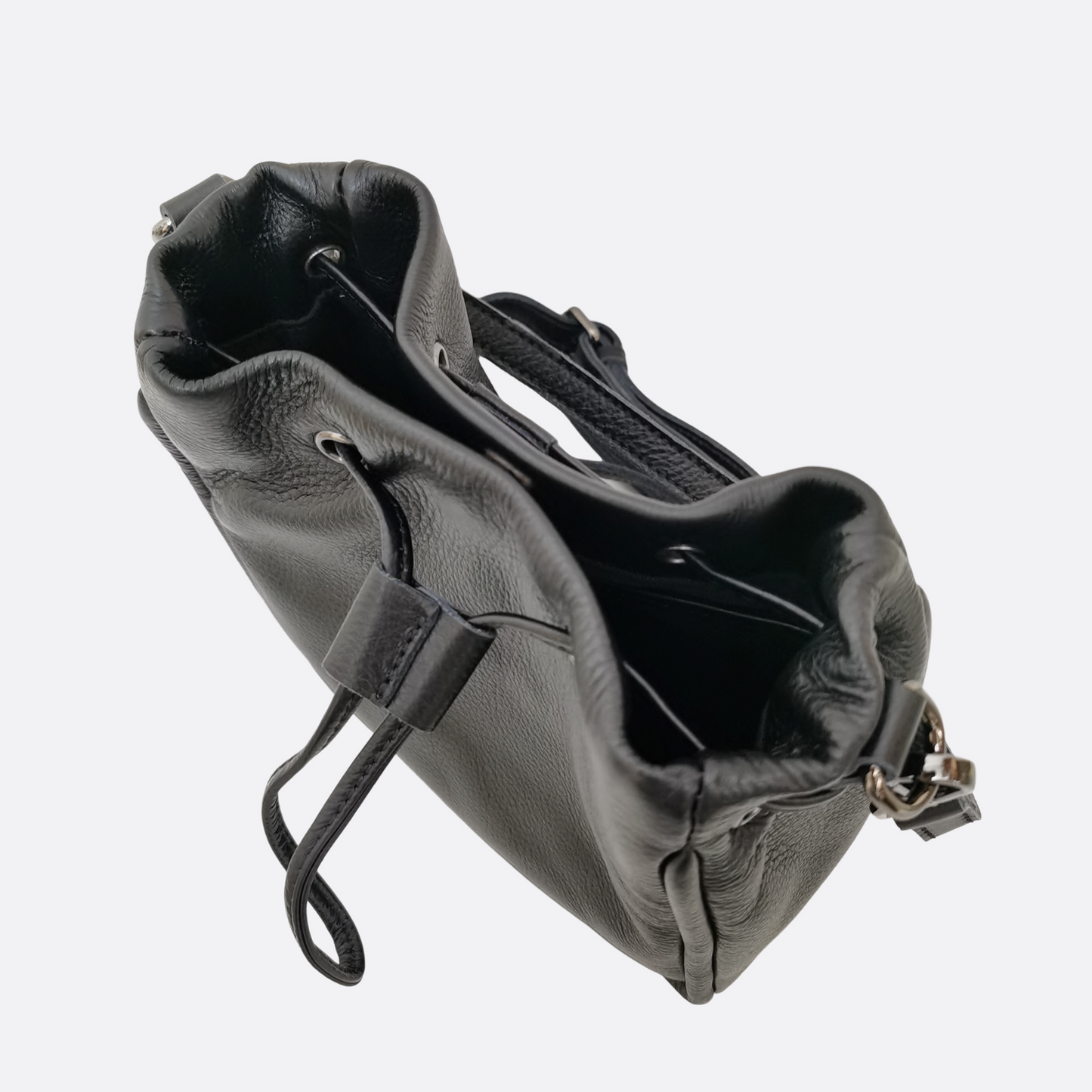 Women's genuine cowhide leather mini bucket bag V2