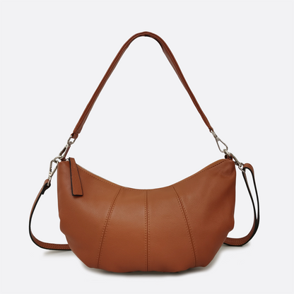 Women's genuine cowhide leather handbag Croissant design