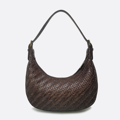 Women's handwoven genuine cowhide leather hobo handbag edgar design