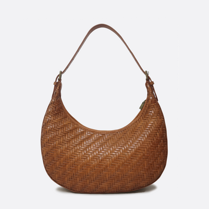 Women's handwoven genuine cowhide leather hobo handbag edgar design