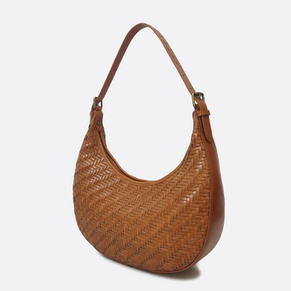 Women's handwoven genuine cowhide leather hobo handbag edgar design