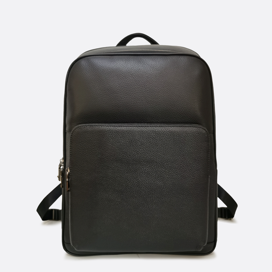 Unisex cowhide leather backpack Rectangular design