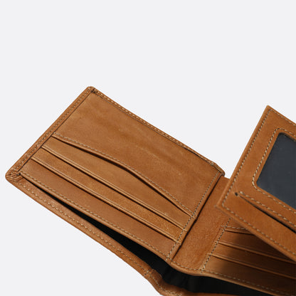 Women's and Men's unisex cowhide leather flap wallet