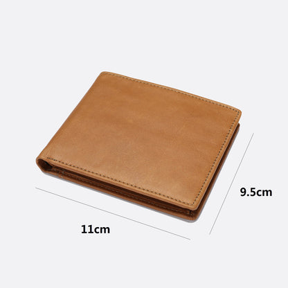 Women's and Men's unisex cowhide leather flap wallet