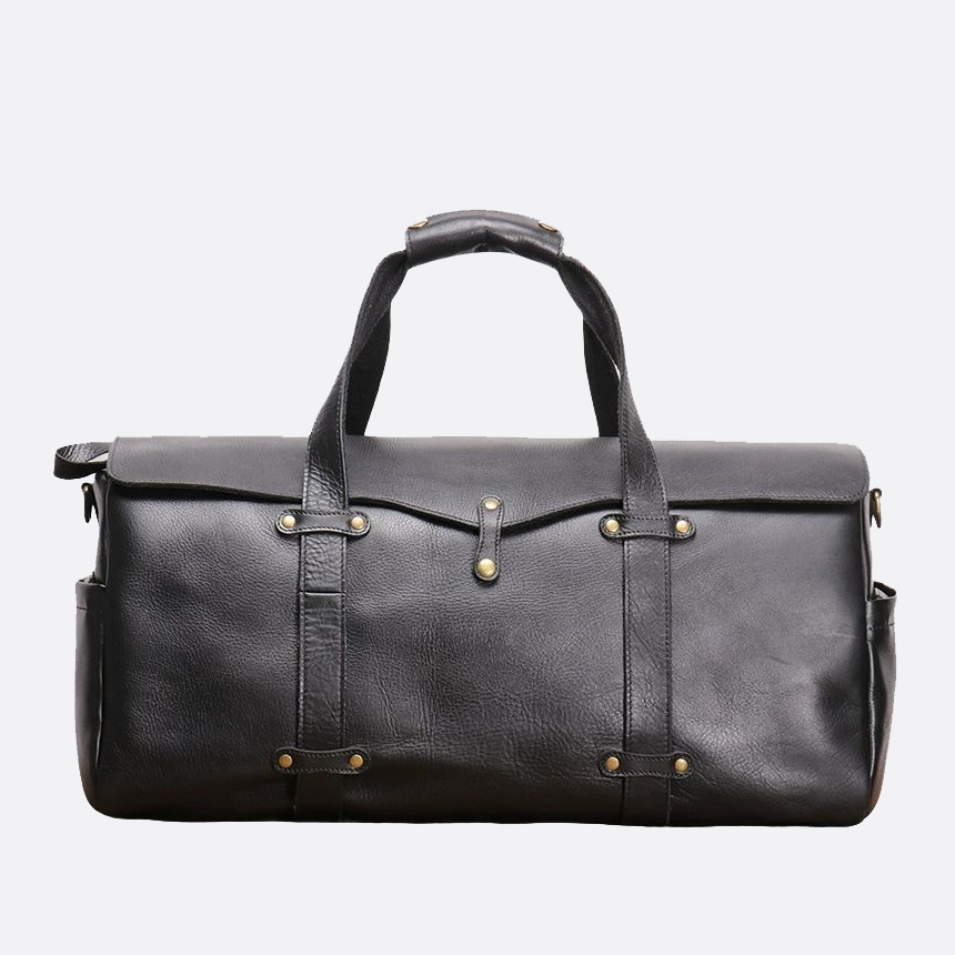 Unisex Women's and Men's genuine cowhide vintage leather duffel travel bag