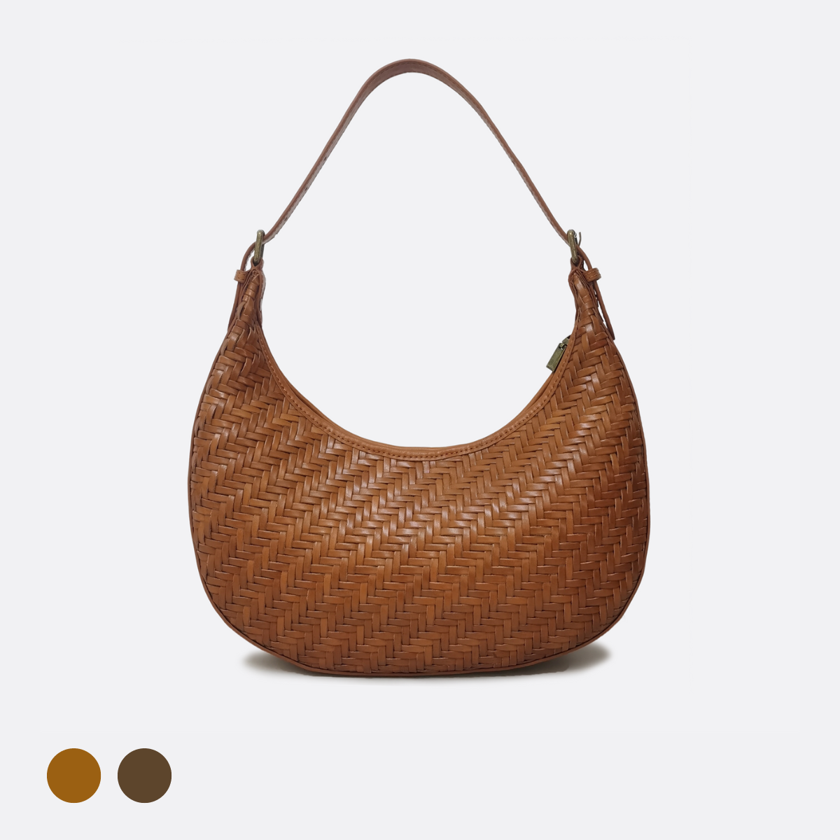 Women's handwoven genuine cowhide leather hobo handbag edgar design