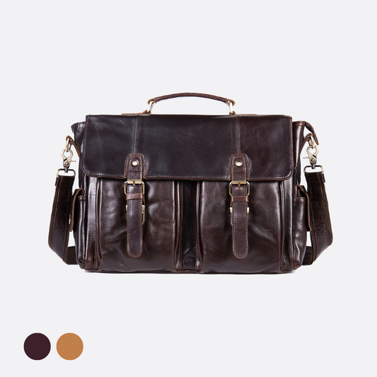 Unisex Women's and Men's genuine cowhide leather satchel briefcase Torba design