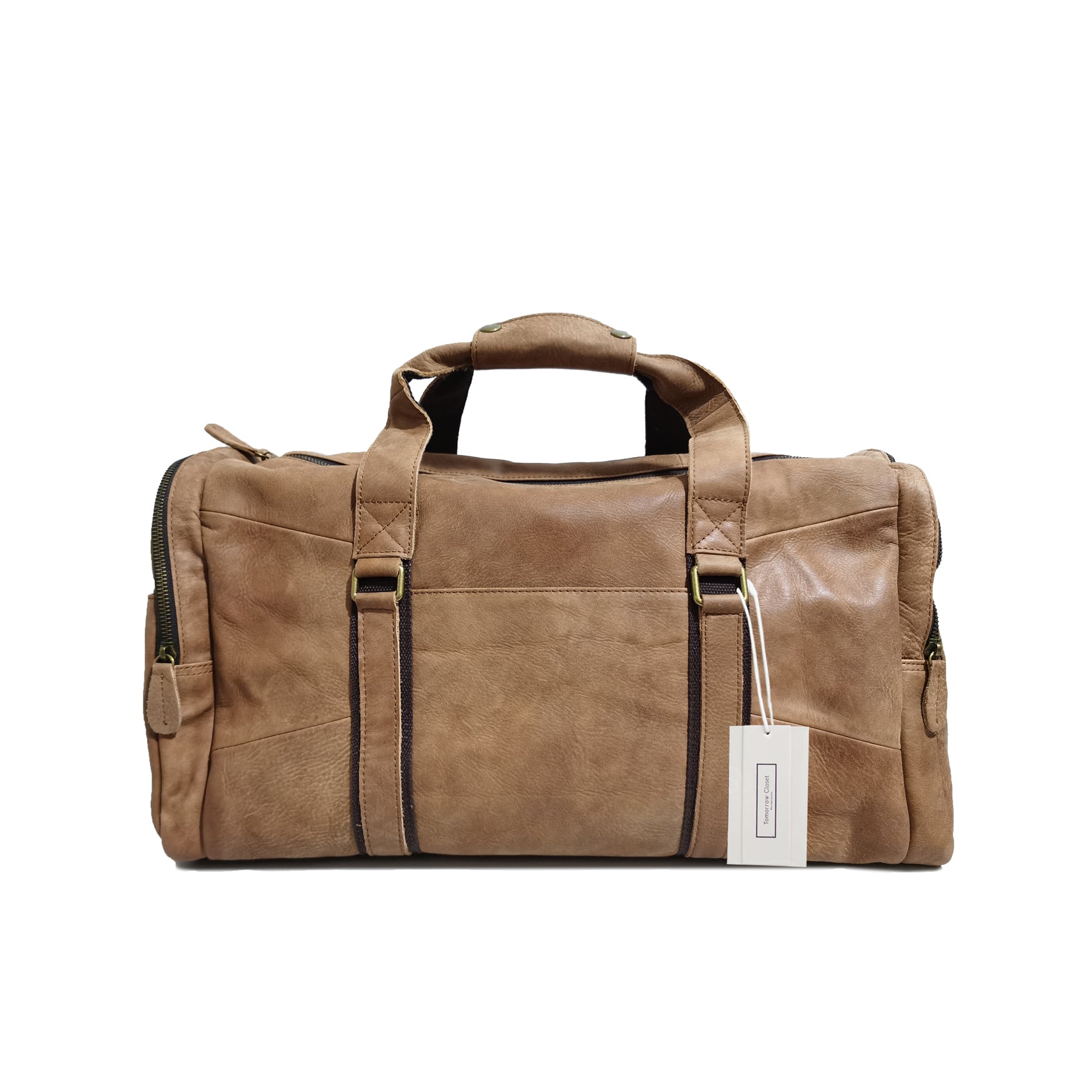 Genuine leather duffel on sale bag