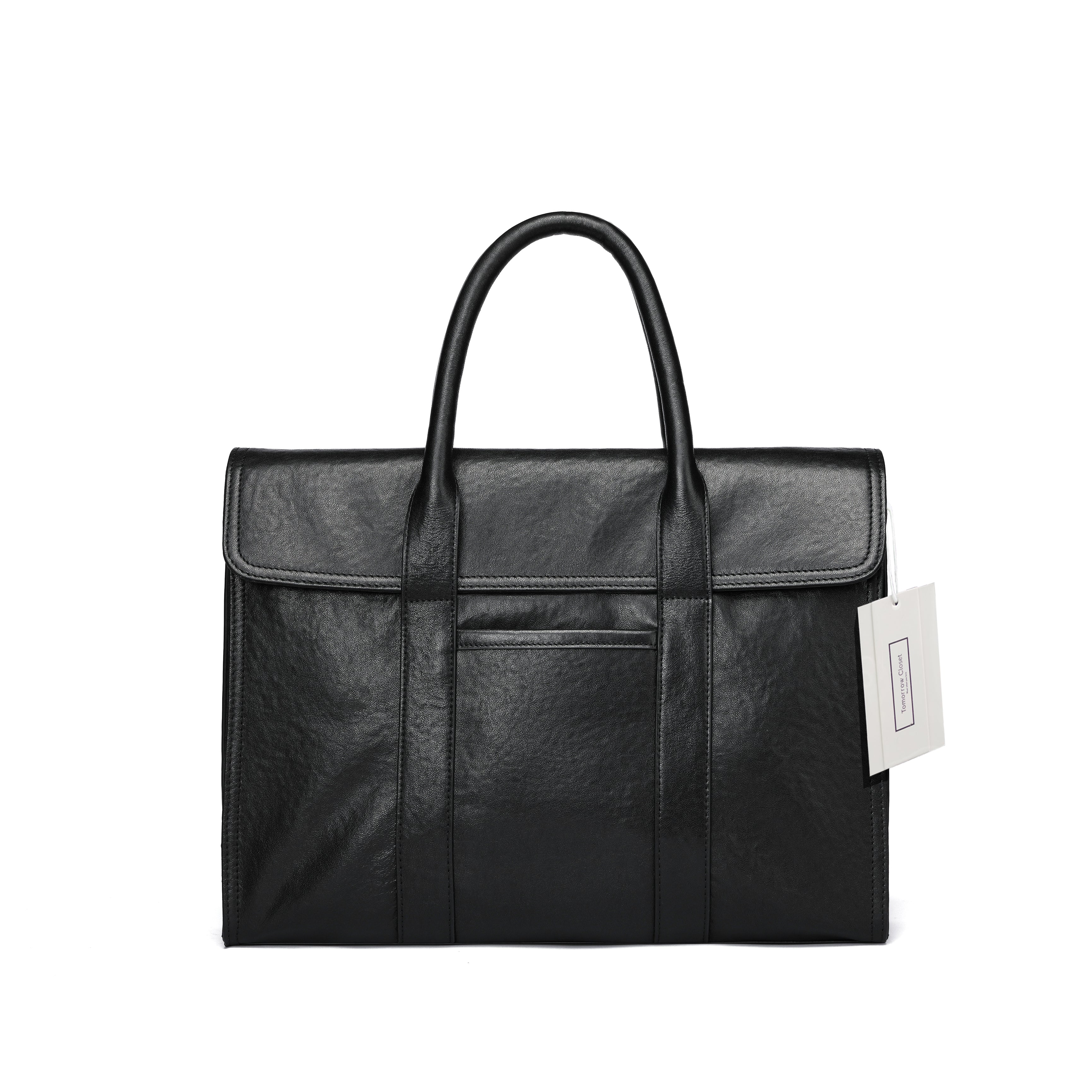 Unisex genuine cowhide leather travel briefcase Flap design – Tomorrow ...
